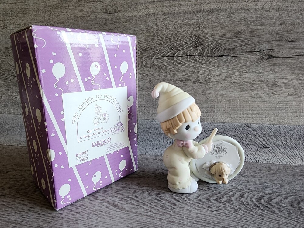 Precious Moments Figurine Our Club Is A Tough Act To Follow Clown Birthday w Box